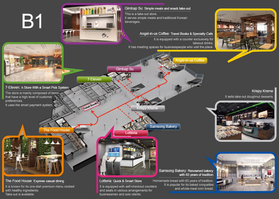 수서역 매장 구조도